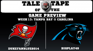 Preview - Week 13: Tampa Bay Buccaneers vs Carolina Panthers