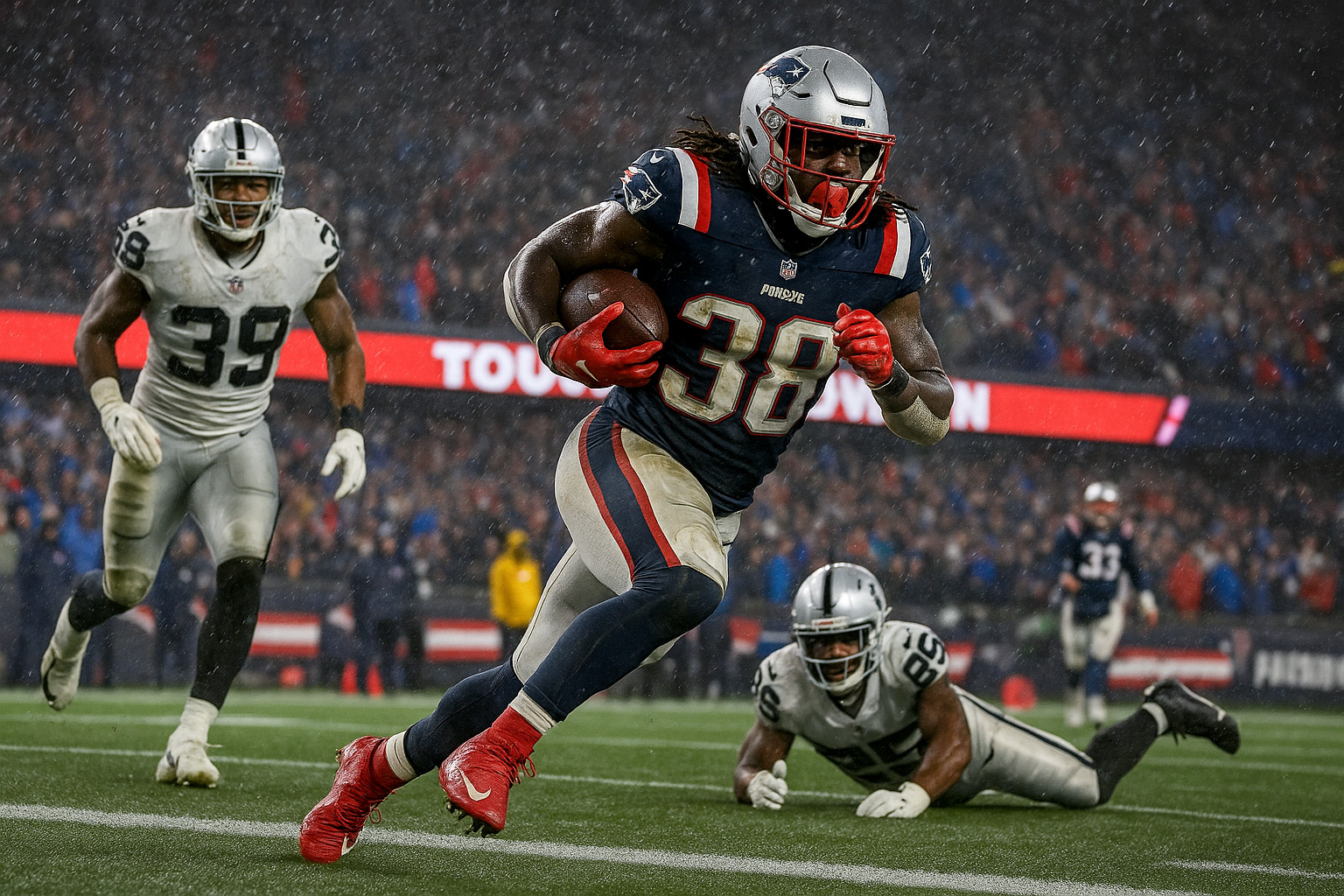 Patriots 20, Raiders 13: Stevenson, defense power Vrabel to debut win