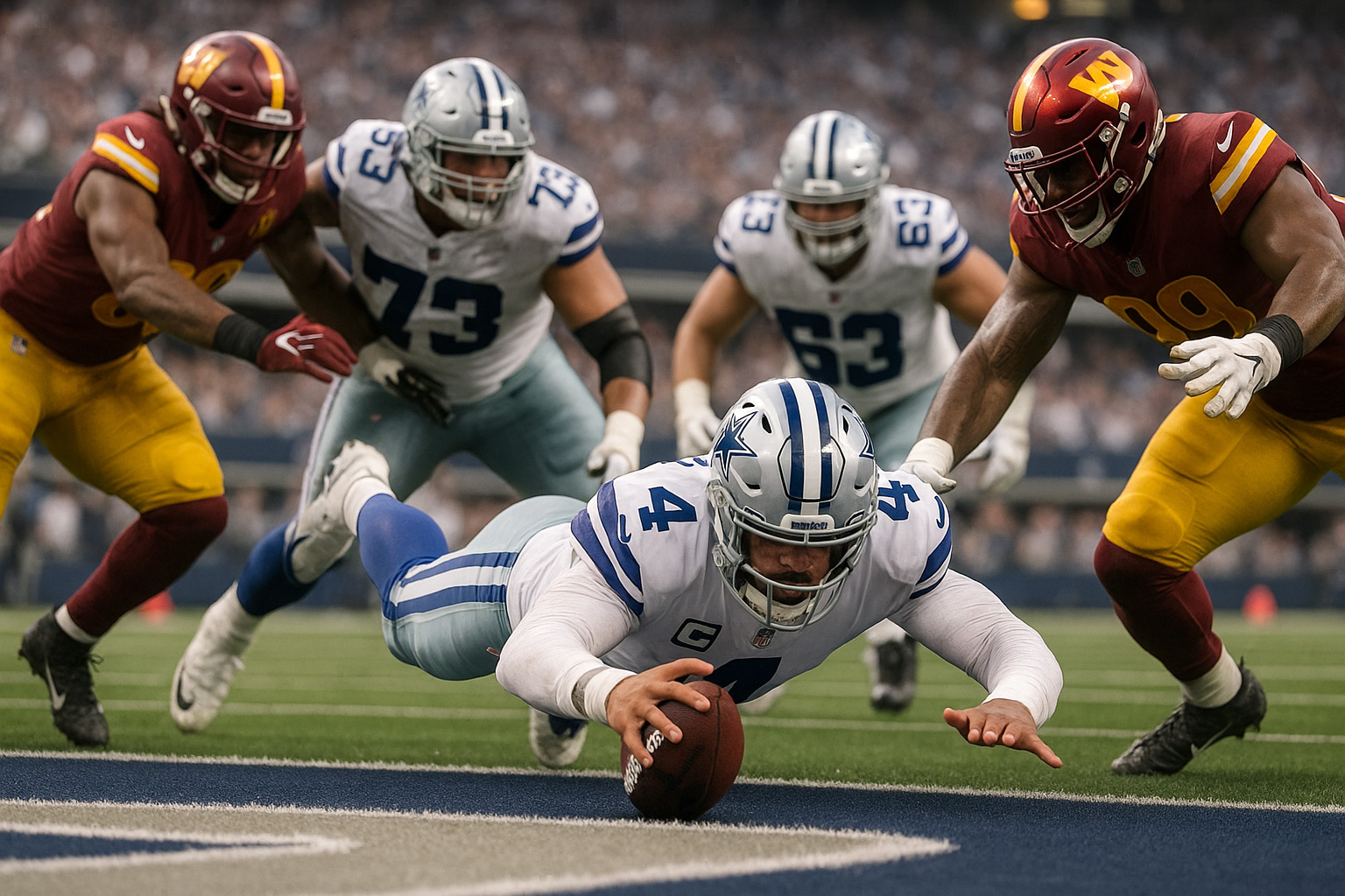 Prescott’s Two Sneaks Power Cowboys Past Commanders, 20–9