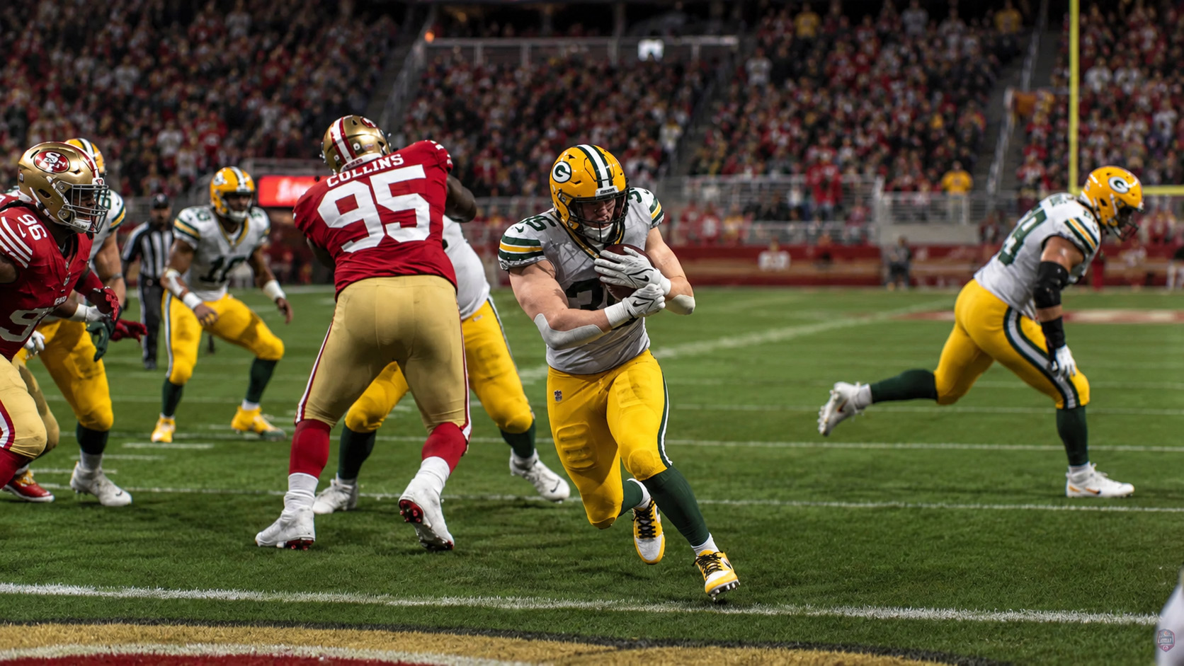 Packers' Josh Roberts scores the go ahead touchdown against the 49ers in NFC Divisional game.