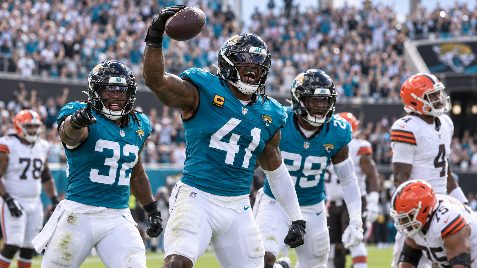 Jacksonville Jaguars record four sacks and an interception in 23-17 Week 1 win over Cleveland Browns